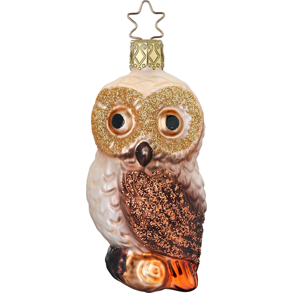 Inge Glas  Eule " Wachsame Augen" Weihnachtsvogel, Christbaumschmuck, ca. 10 cm  