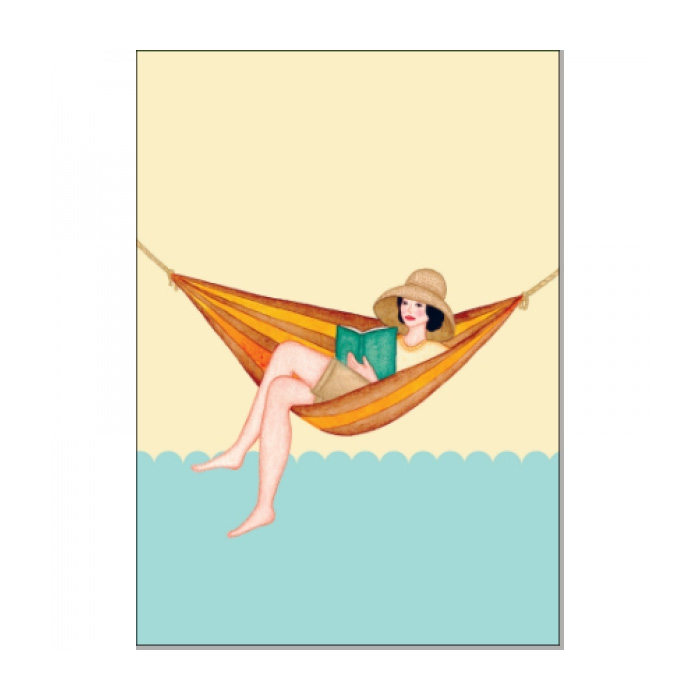 Postkarte Sommertag / Frau in Hängematte von ask a duck 
