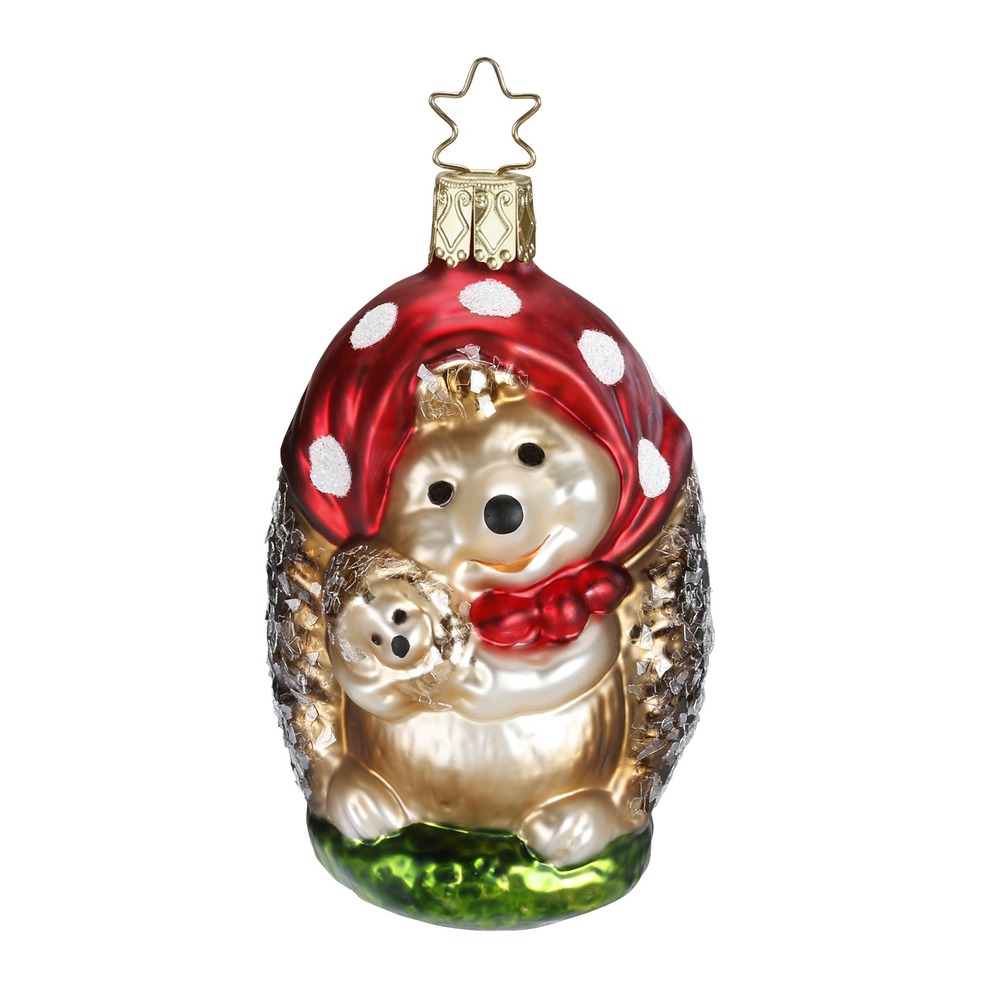 Inge Glas Christbaumkugel Mama Igel, ca. 9 cm, Weihnachtsschmuck, Es war einmal...