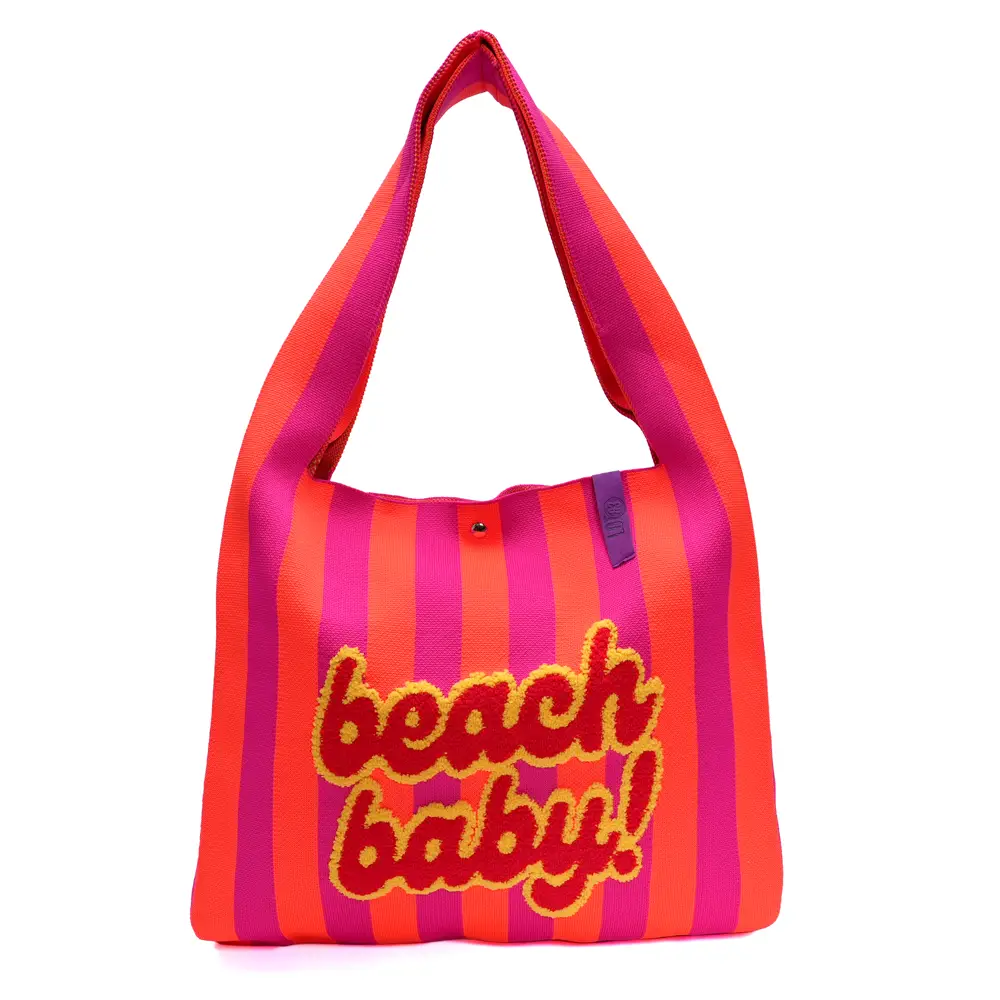 LOT83 Shopper Rebell Loïs 18, beach baby, Streifen Pink, ca.  45 x 35 cm   