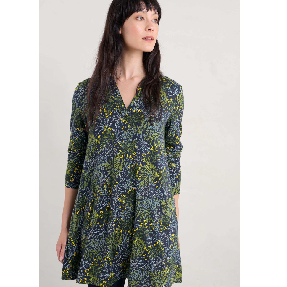 % SEASALT CORNWALL Tunika Wreathe Tunic-Pressed Fern Maritime