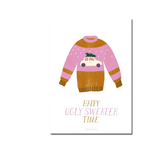 Typealive XMAS Postkarte "Ugly Sweater No. 3" Weihnachten, Pullover