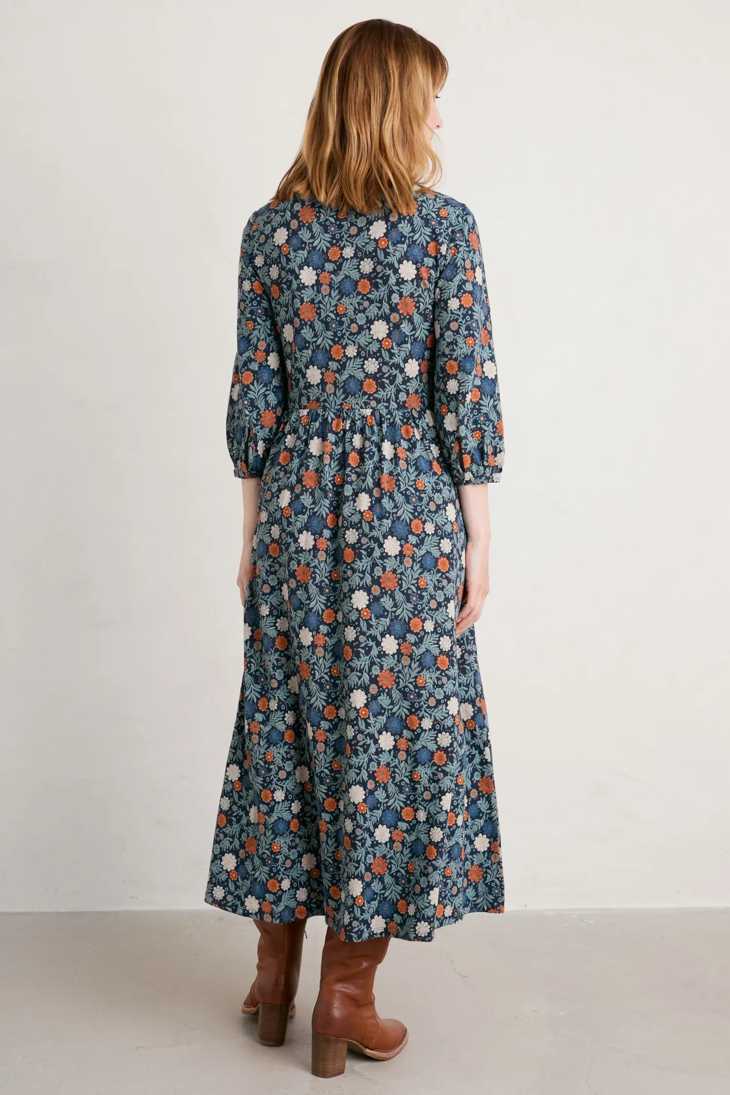 SEASALT CORNWALL Kleid Fox Page Jersey Dress (GOTS), Muster: Bloom Maritime Wade