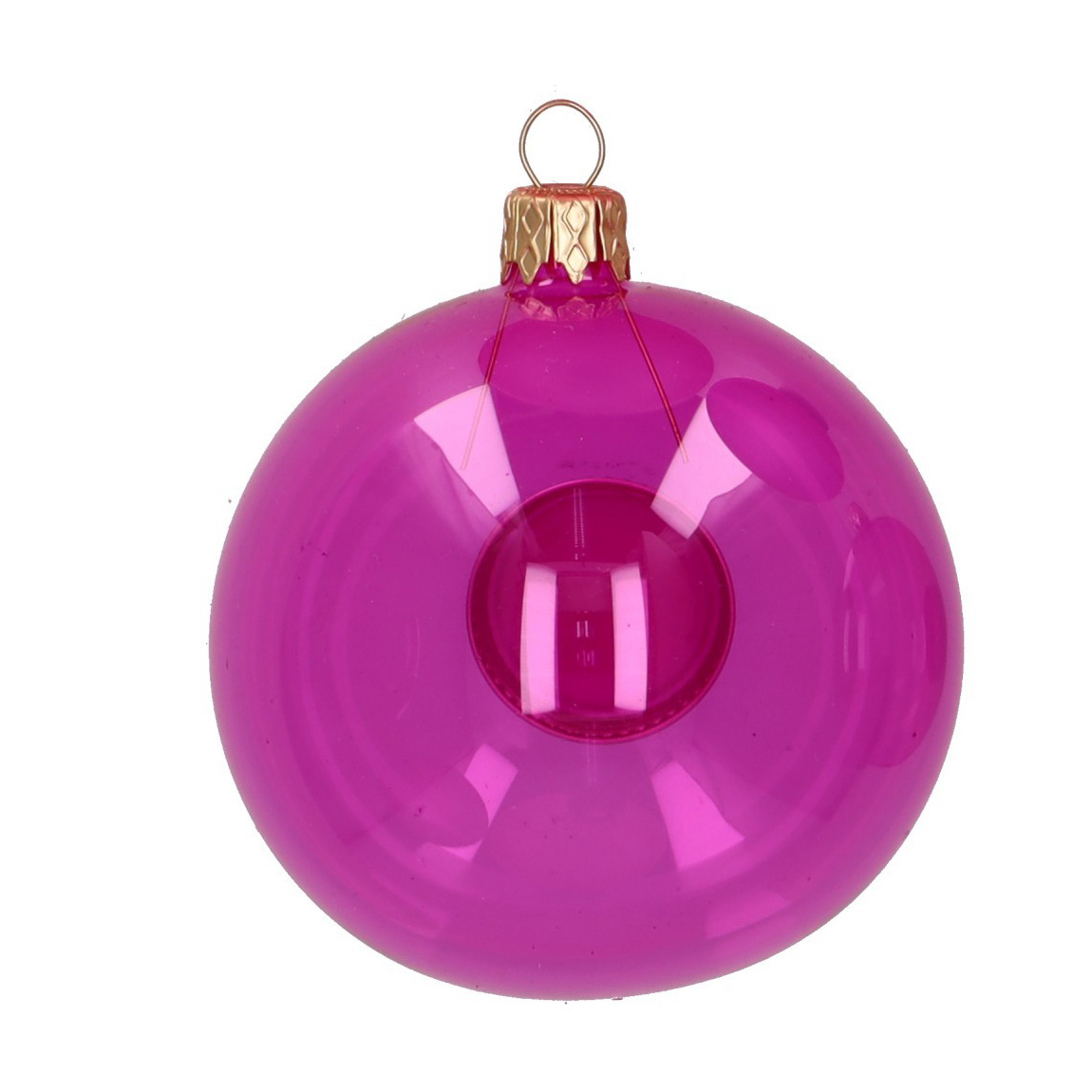 Weihnachtskugel UNI PINK transparent klar, D. ca. 8 cm