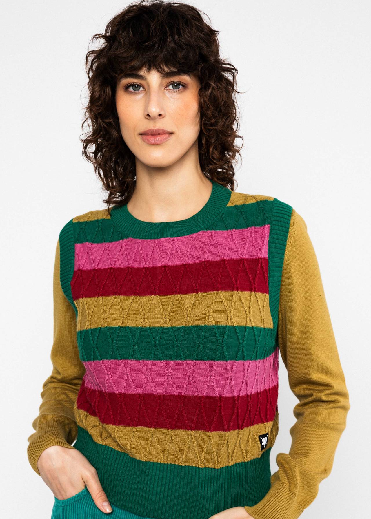 Blutsgeschwister Strick-Pullunder Carnaby Candy - little party stripe knit