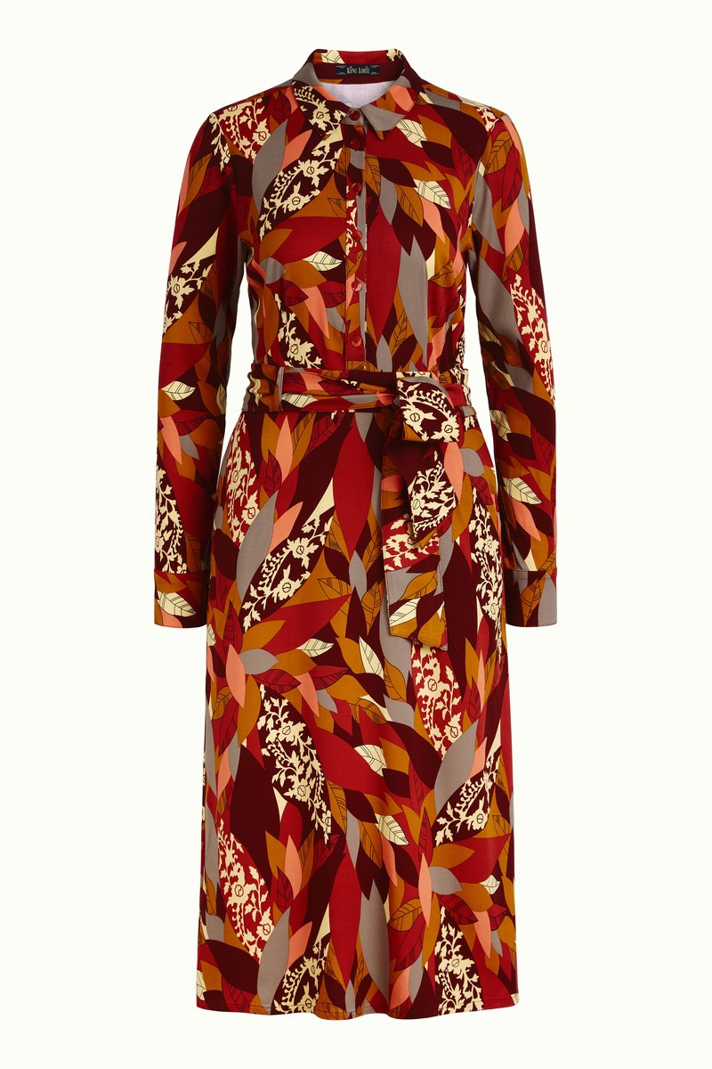 King Louie Kleid Sheeva Dress Temple, Farbe: Mineral Red King Louie Kleid Sheeva Dress Temple, Farbe: Mineral Red