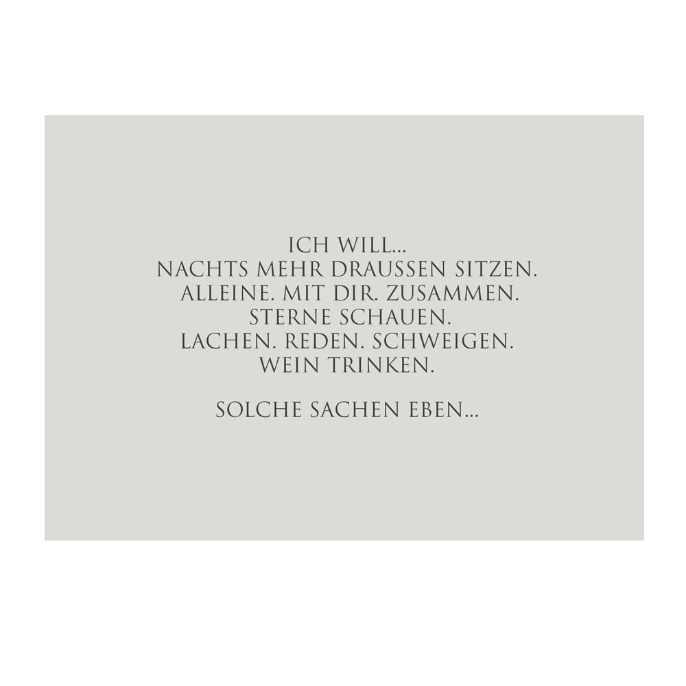 Wunderwort Postkarte "Alleine. Mit Dir. Zusammen. Sterne schauen…"