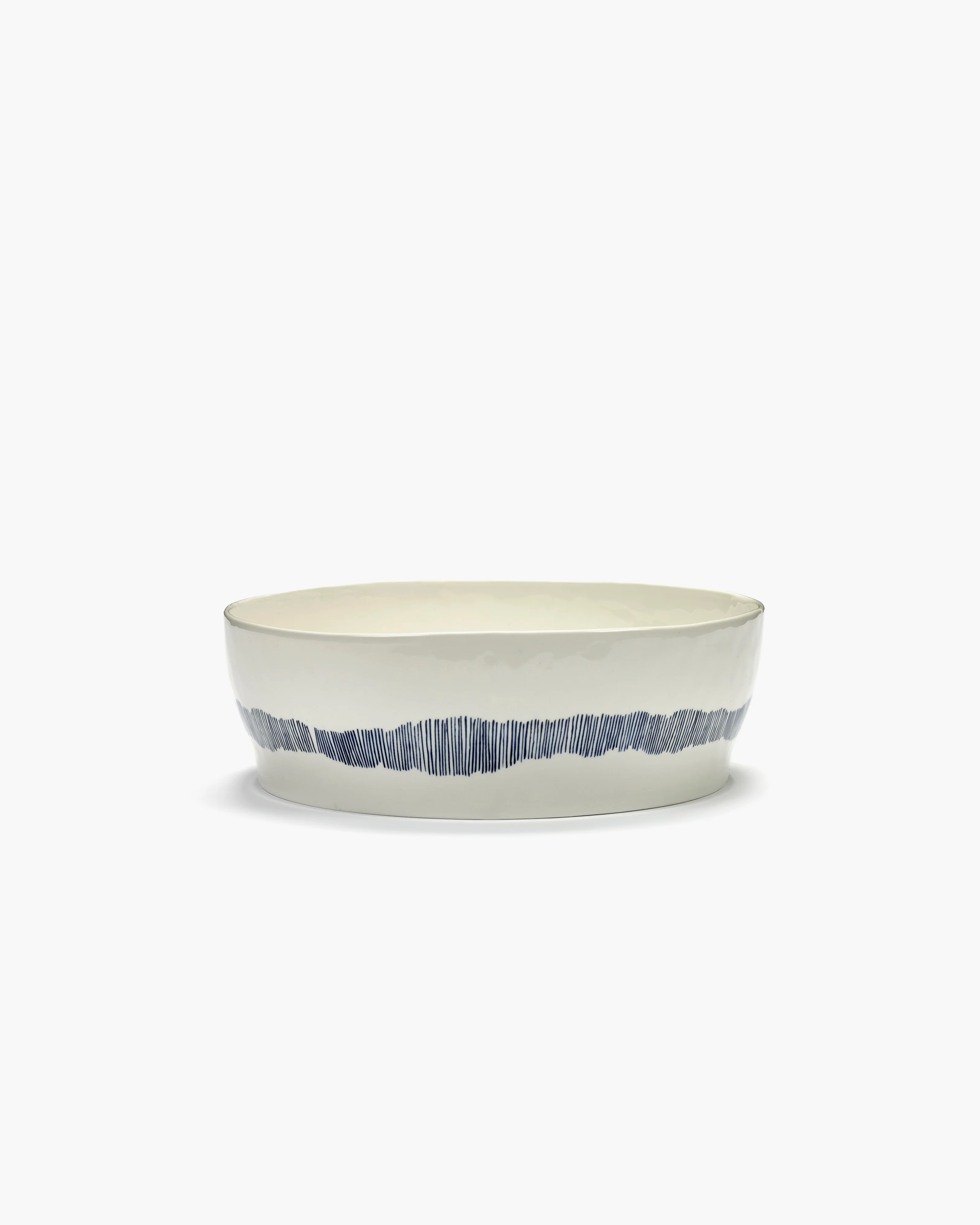Ottolenghi Salatschüssel weiß-blaue Streifen, white - blue stripes Feast, D. ca. 28,5 cm, Feast