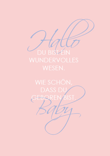 Wunderwort Klappkarte "Hallo Baby" in Rosa ... letzte Chance, wird nicht nachgedruckt! 