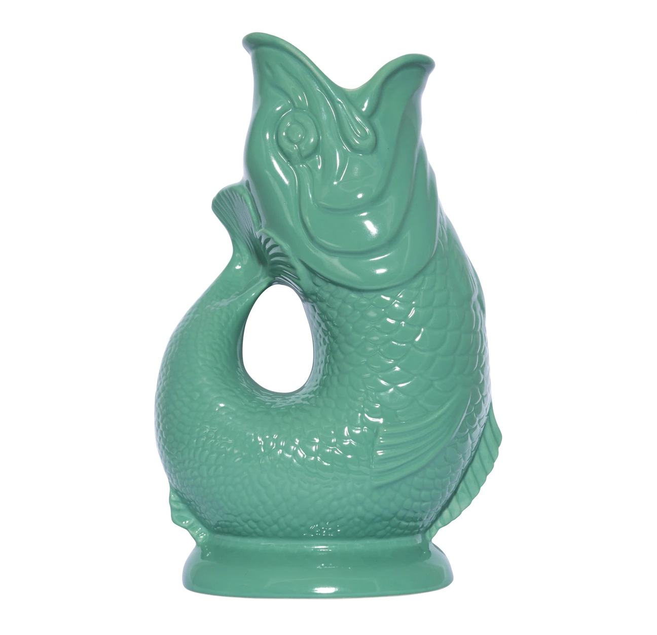 Gluckigluck  Fisch Karaffe/ Vase XL sea green/ seegrün ca. 1,1 L, Höhe ca. 27 cm 