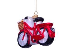 Weihnachtskugel Rotes Fahrrad mit Blumenkorb, ca. 7,5 cm von Vondels  