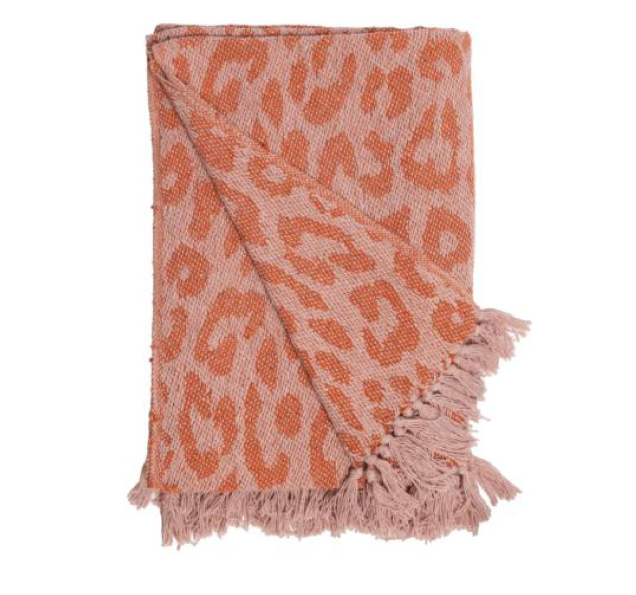 Decke, Leopard, rot/pink, ca. 130x170 cm