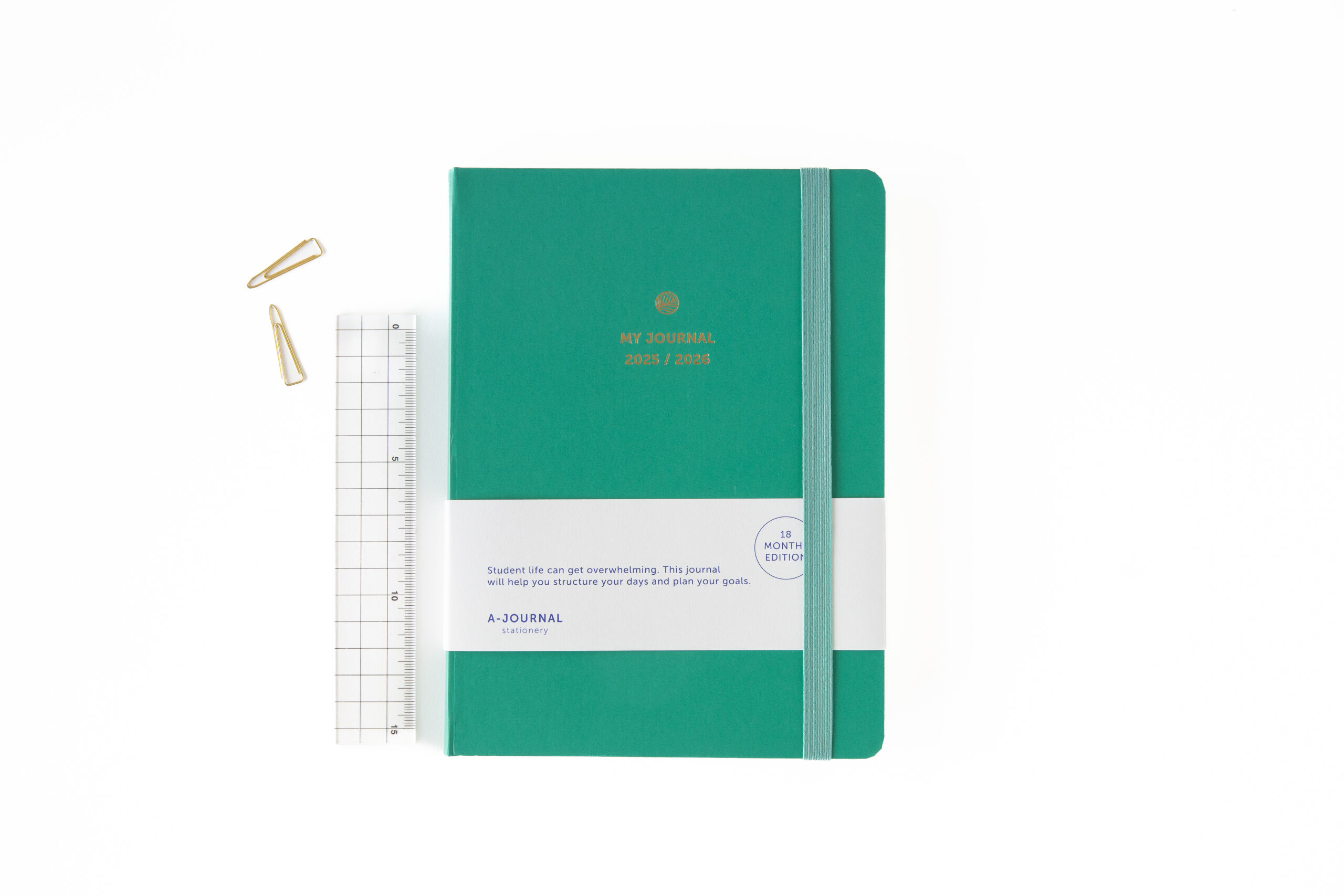 % A-Journal My Journal school Diary 2025/2026 Emerald green  ca. 21,5 x 16 cm Schulkalender 2025/2026 Emerald green, 18 Monate