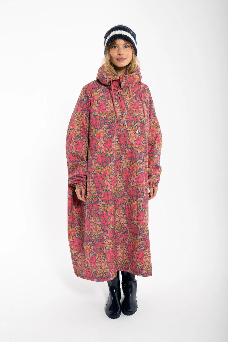 Danefae Danedream Drops Rain PonchoBerrygood Pink, Regenponcho Oversize