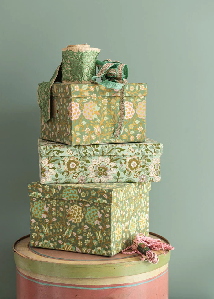 Bungalow Cubic Duo Box M Tara Fern, Quadratische Papierbox 2er Set