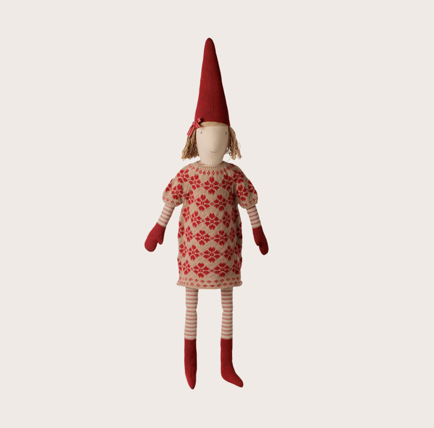 Maileg Pixy, Größe 5 - Mädchen - Gestricktes Blumenkleid, ca. 84 cm
