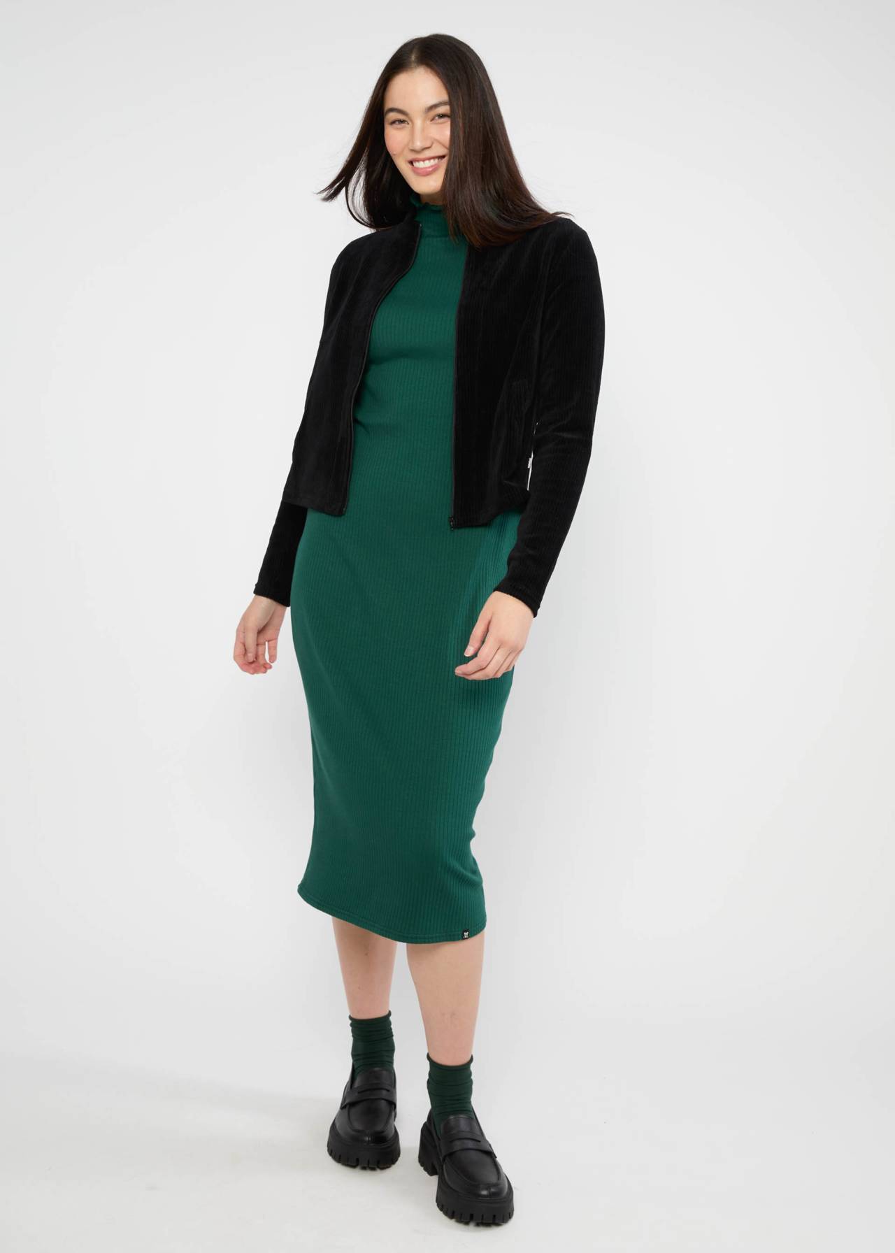 % Blutsgeschwister Jolly Zip up Jacke - fine needle black