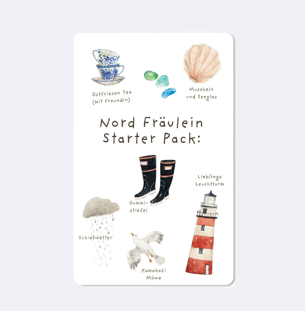 Lunacard Postkarte Nordfräulein