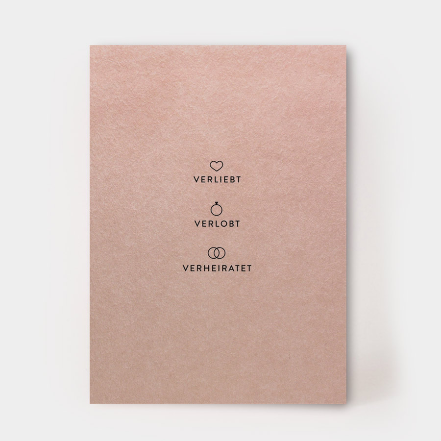 % Postkarte VERLIEBT VERLOBT VERHEIRATET von Kartenmarie, Geburtstag, Nr. 32, 2. Wahl