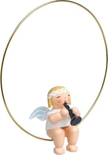 Wendt & Kühn Christbaumengel im Ring, mit Klarinette, zum Hängen   
