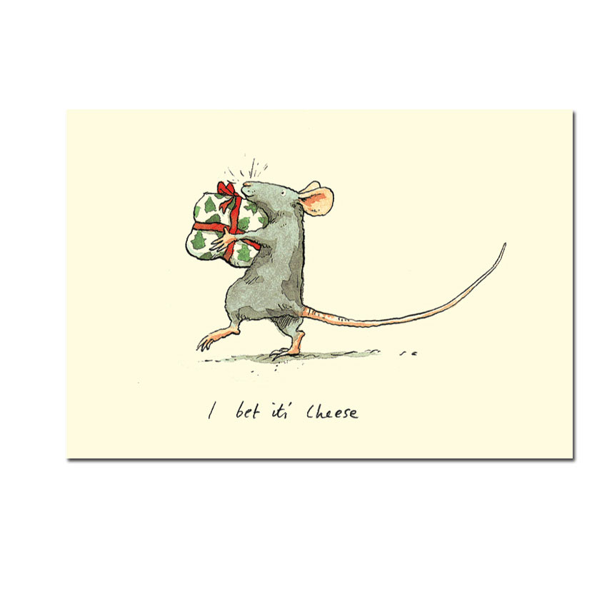 Two Bad Mice  Doppelkarte Weihnachten "I Bet It’s Cheese " von Two Bad Mice, Maus von Anita Jeram