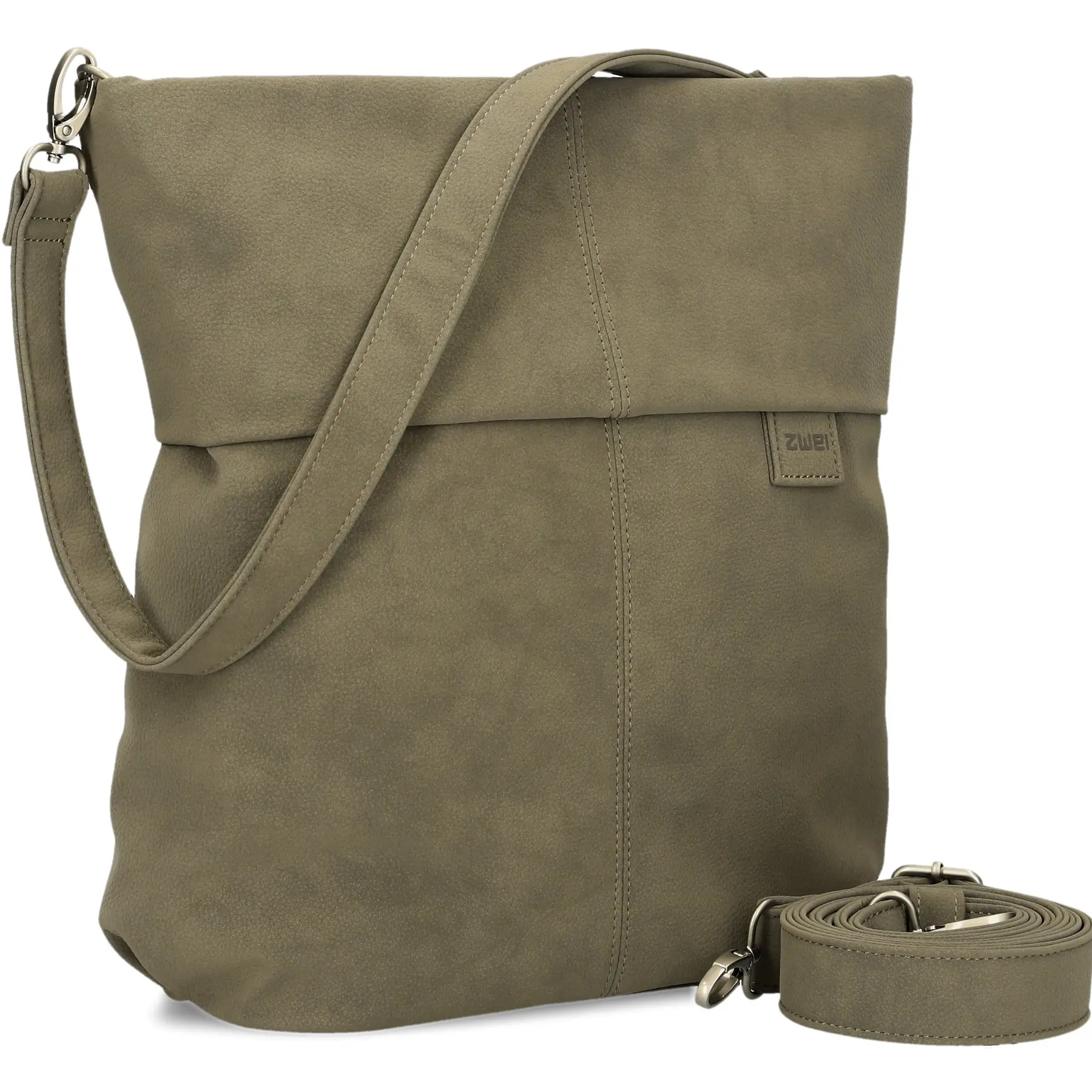 MADEMOISELLE UMHÄNGETASCHE M12, Farbe: nubuk-mud   von ZWEI Bags