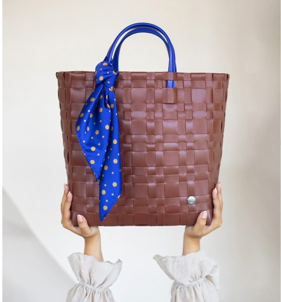 Handed By Bliss Shopper PU Griffe Innentasche und kleines Tuch, Farbe: autumn brown