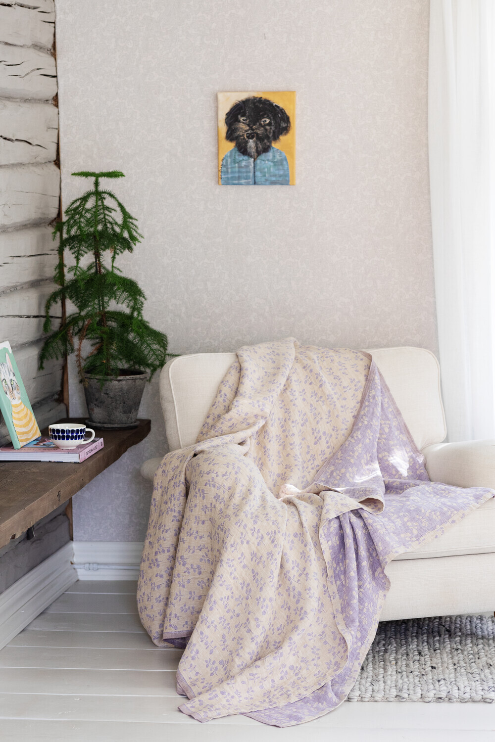 Lapuan Kankurit Tischdecke Meirami ca. 145 x 260 cm, Farbe: lime-olive, 100 % Leinen
