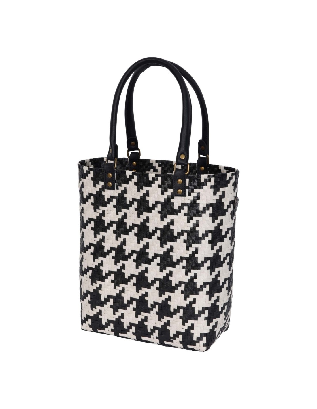 Handed By Mayfair Shopper,  mit PU Tasche Griffe, XS, Farbe: black-creme, Hahnentritt