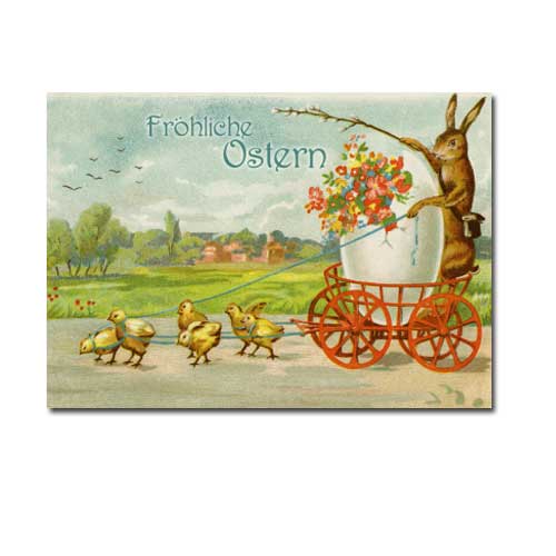  Postkarte Ostern "Fröhliche Ostern" Nostalgie
