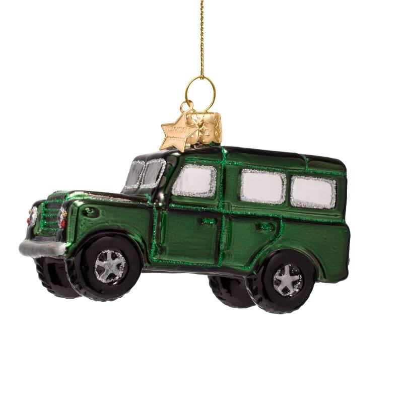 Weihnachtskugel Auto SUV, Nachtgrün, H. ca. 6 cm, Glas 
