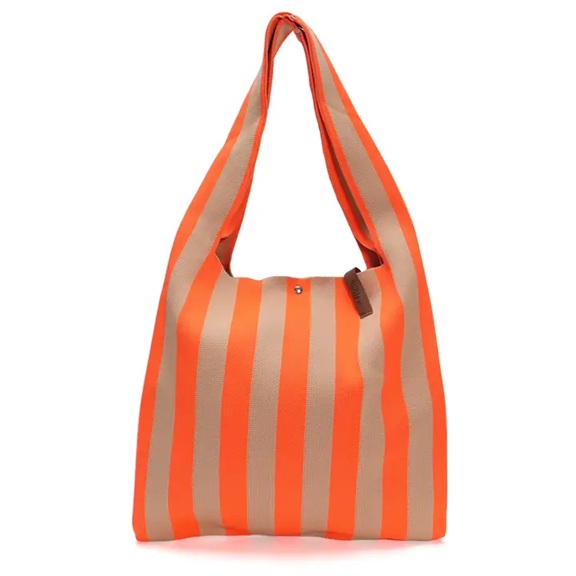 LOT83 Shopper Lois 69, Streifen Orange-Camel, ca.  45 x 35 cm
