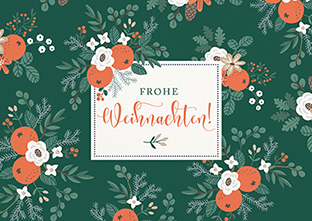 Postkarte Christrosen, grün von La Card