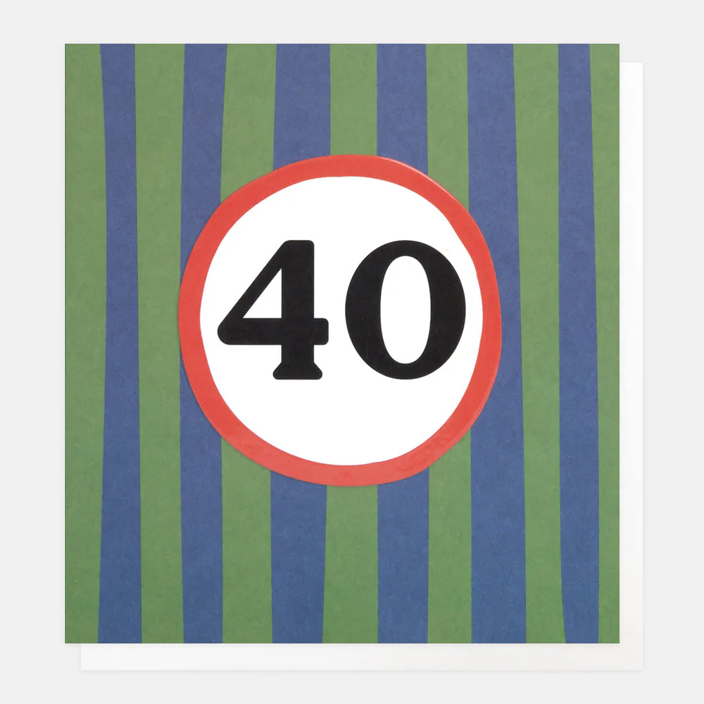 Geburtstagskarte zum Vierzigsten Streifen" 40" von Caroline Gardner , LOM017