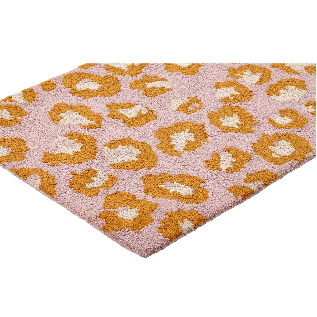 PET Teppich, LEO, PINK, hooked, handgetüftet, 70x140cm von liv PET Teppich, LEO, PINK, hooked, handgetüftet, 70x140cm von liv