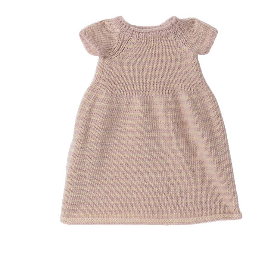 Maileg Strickkleid, Größe 4, für Hasen  rosa gestreift