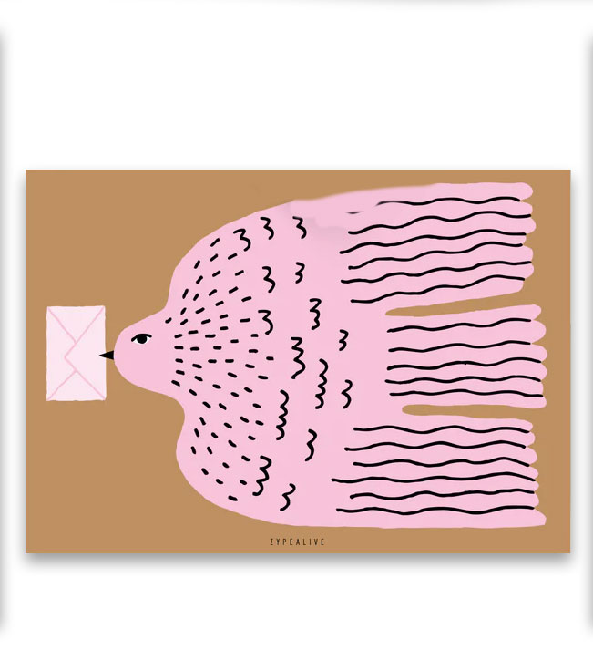 Typealive Postkarte "Letterbird" 