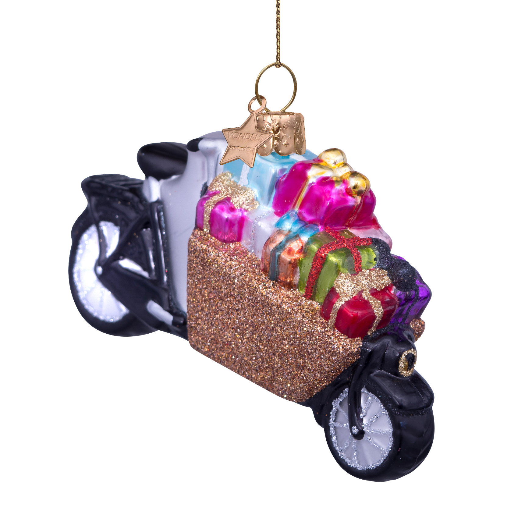 Weihnachtskugel Lastenfahrrad mit Geschenken, ca. 6 cm von Vondels  