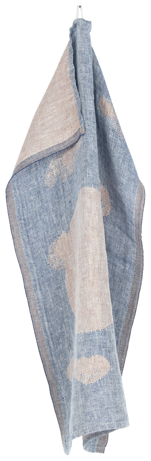Lapuan Kankurit Handtuch "HIETSU", blue-cinnamon, ca. 95 x 180 cm, 100% Leinen