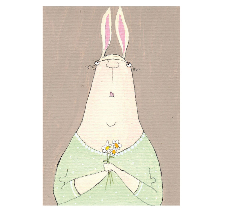 Postkarte kittiekatstudio "bunny" von kittiekatstudio