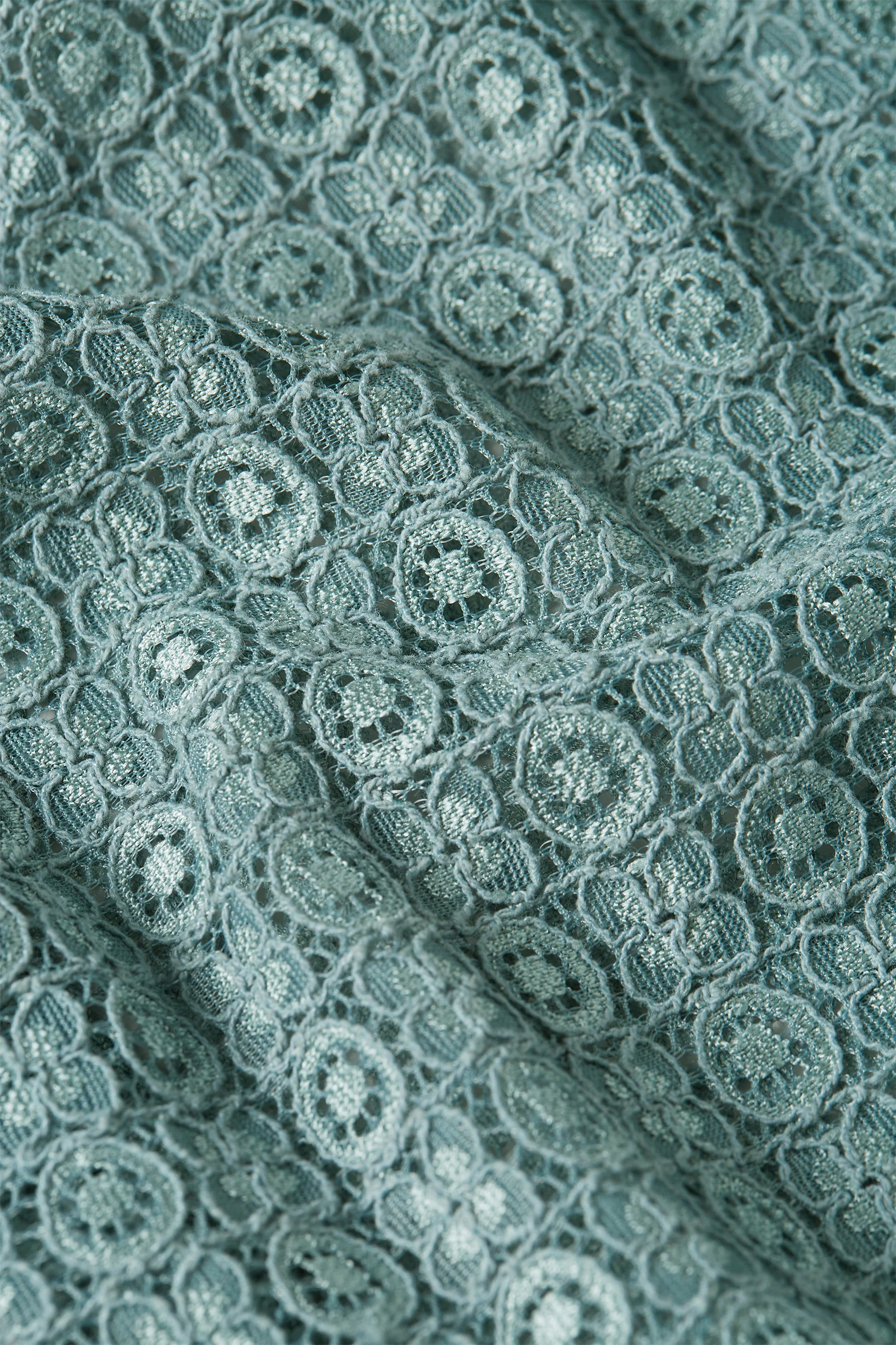 King Louie Elia Blouse Branco Lace, Farbe Silver Green - Branco Lace, Bluse