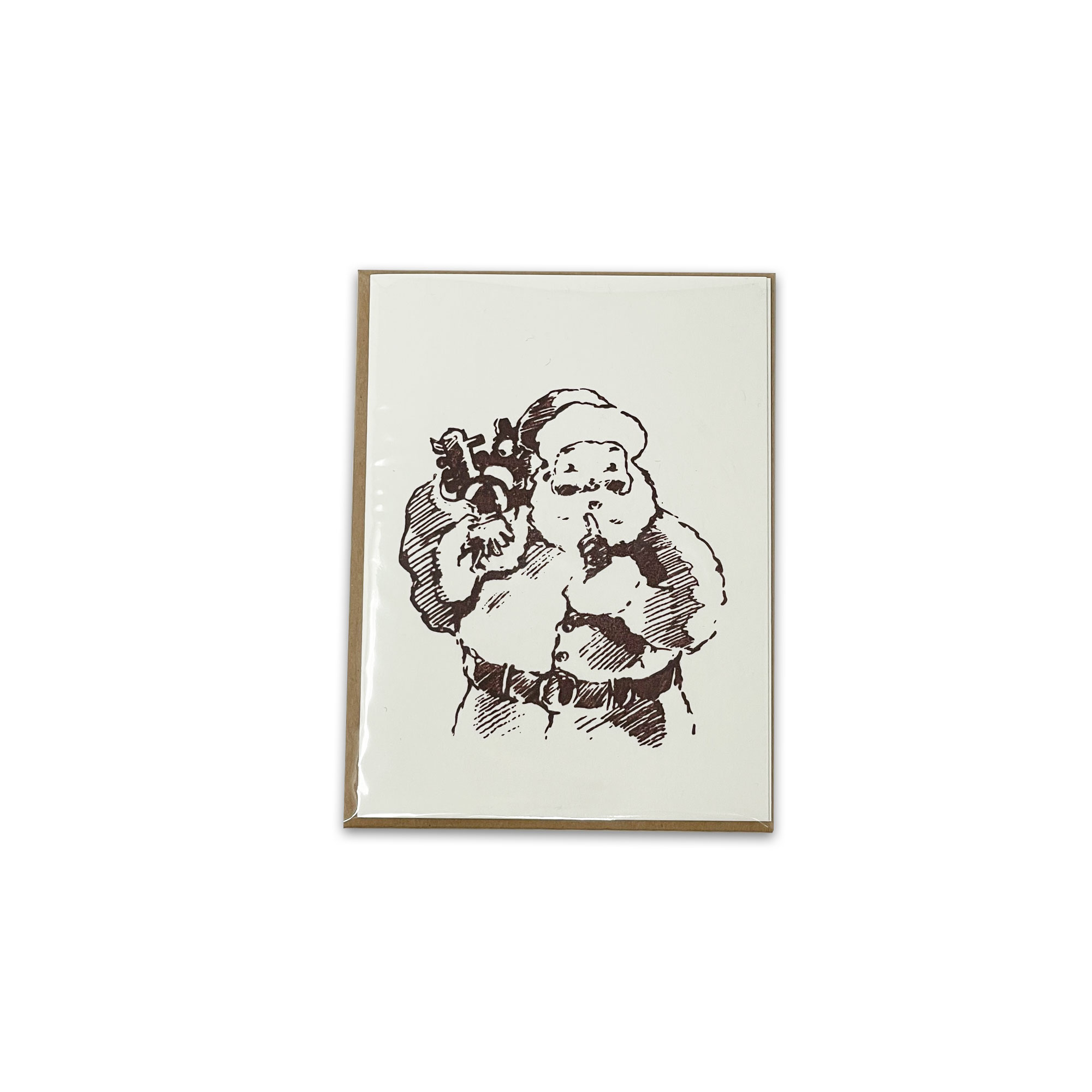 Dorothee Lehnen Briefkarte klein "Santa 1", handgedruckt