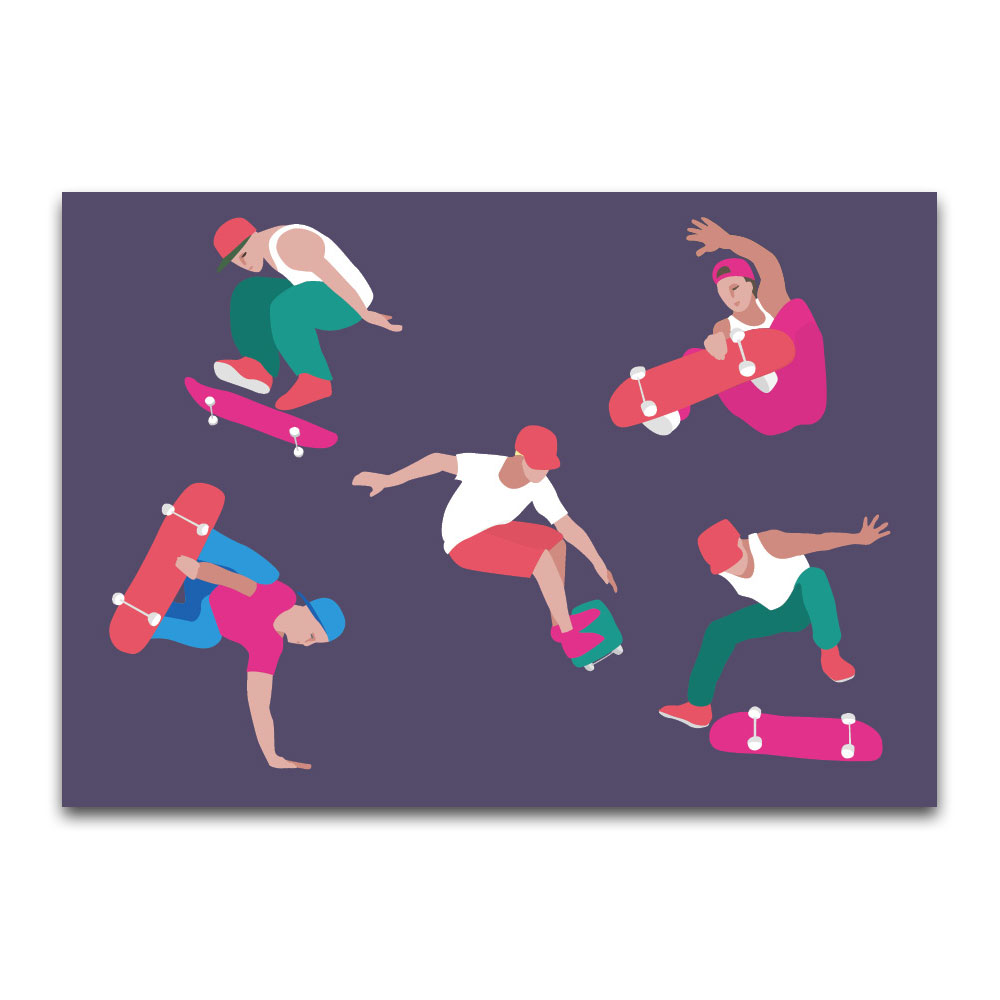 Postkarte Skater von  luminous