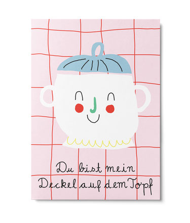 Postkarte "du bist mein Deckel" von Annika Kelm, Unter Pinien  