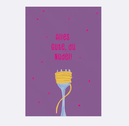 YAY Card Postkarte NEON Alles Gute, du Nudel