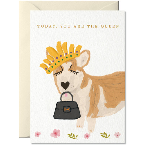 Nelly Castro Doppelkarte"Today, You Are The Queen "Geburststag, Hund 