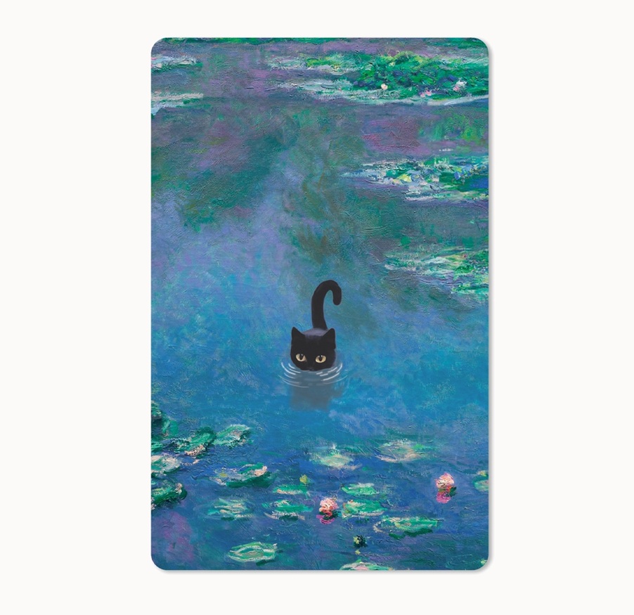 Lunacard Postkarte lake cat