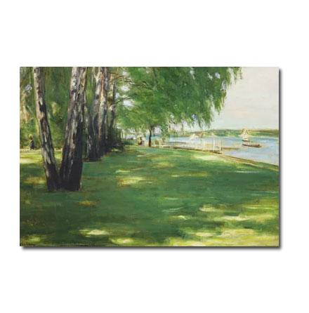 Doppelkarte "Der Garten des Künstlers in Wannsee, 1918" von Max Liebermann, Kunst