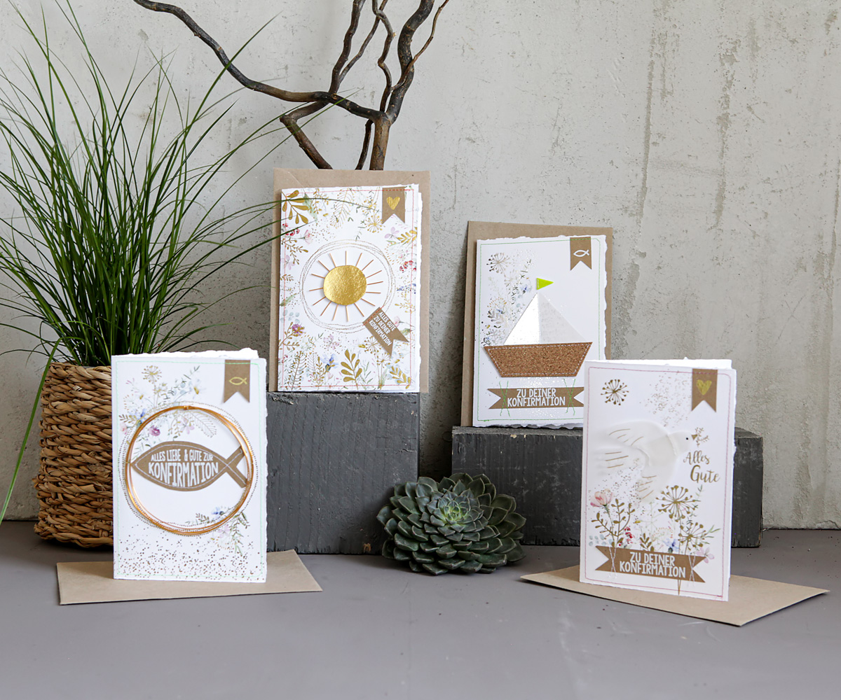 Good old friends Kommunionsblumenkarte "Taube" 