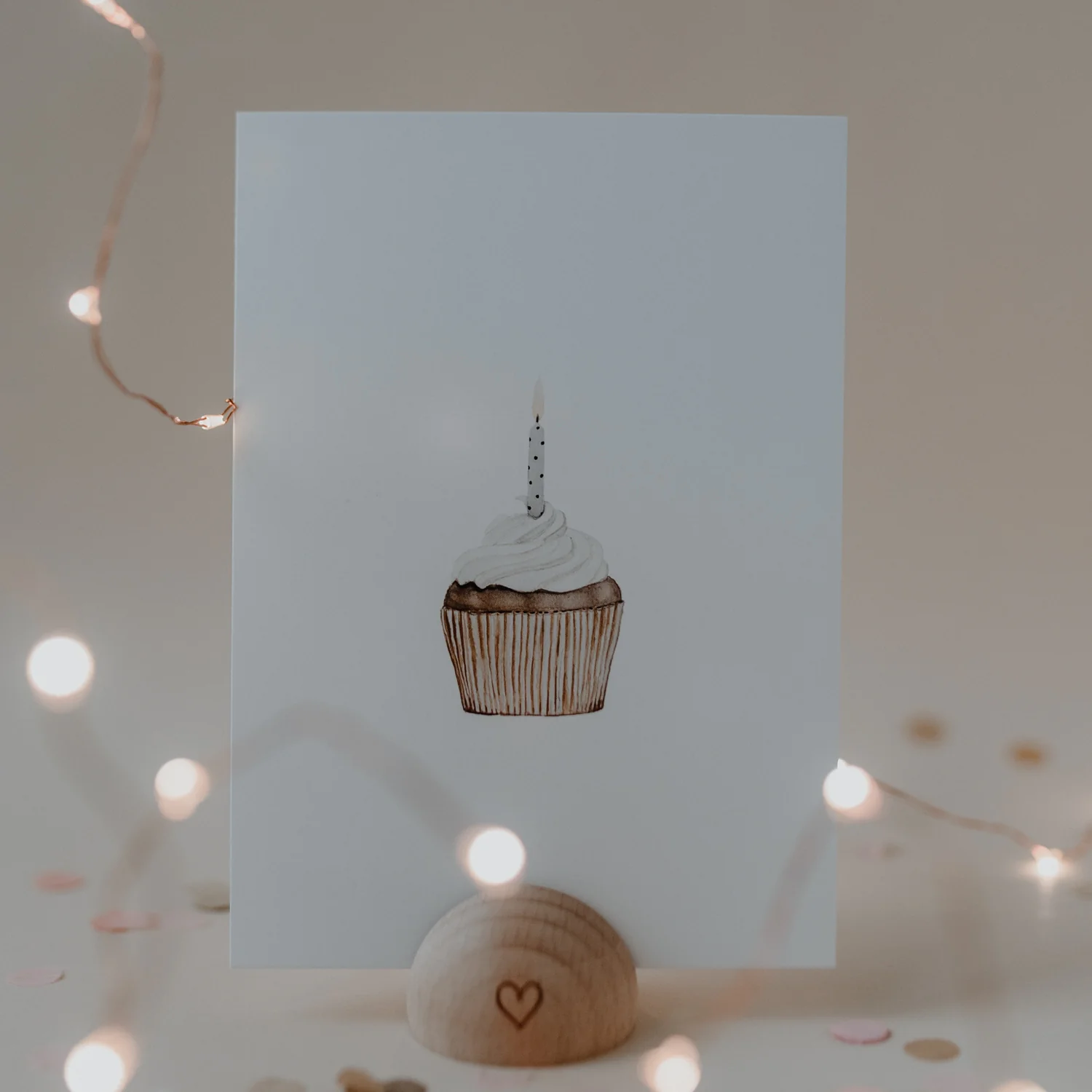 Eulenschnitt Postkarte Cupcake